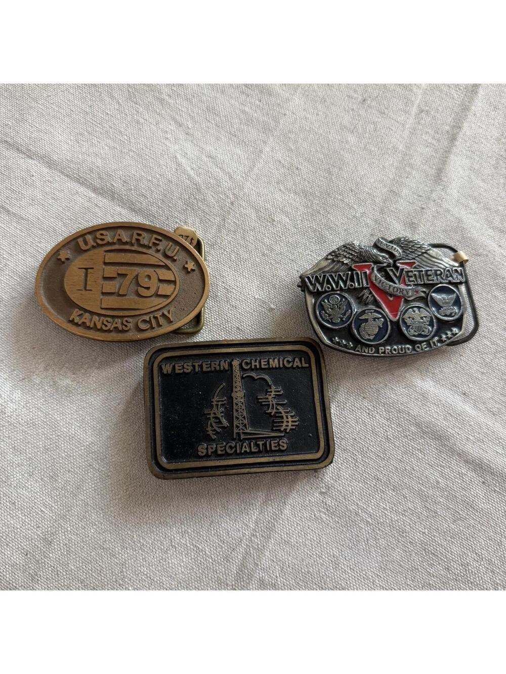(3) Bundle Lot vintage belt buckles